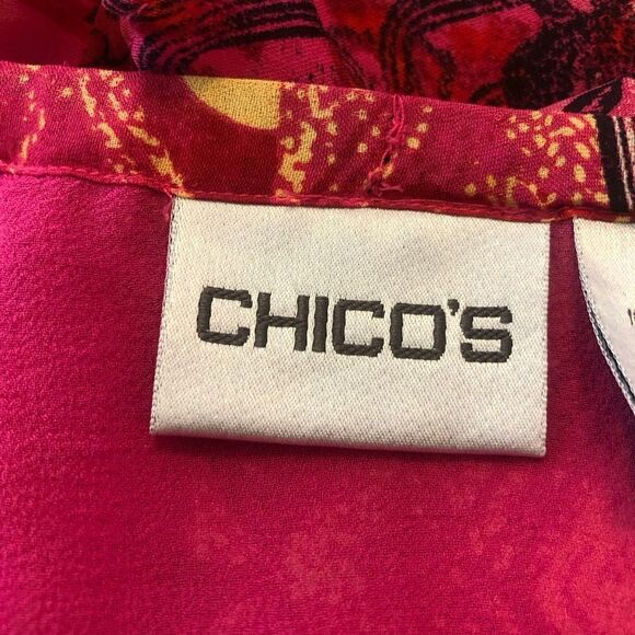 Chicos Whimsical Hawaiian print Silk Floaty A Line Skirt Size 8 - Picture 5 of 13